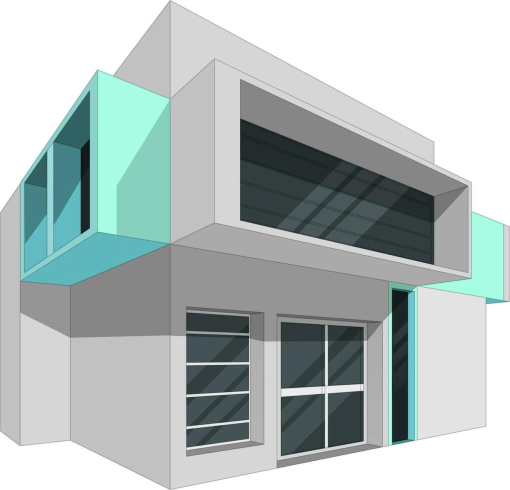 3d ilustração do uma construção ou arquitetura Projeto. vetor