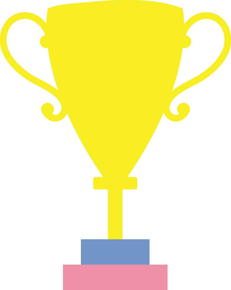 plano estilo troféu ícone dentro amarelo cor. vetor