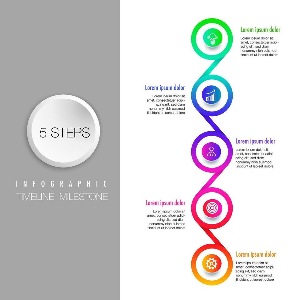 5 passos infográfico para o negócio apresentação vetor