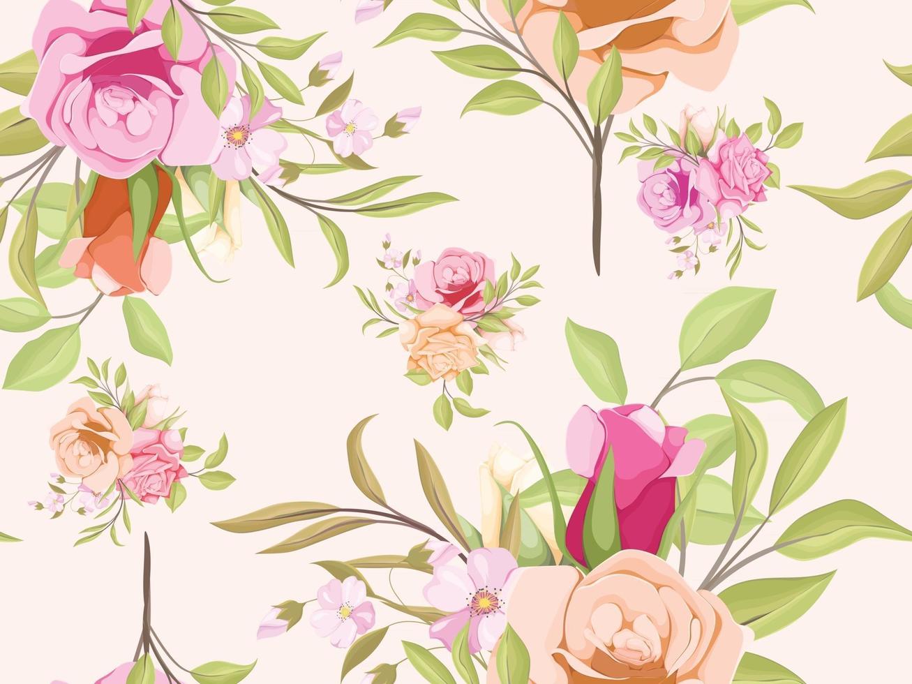 design floral de padrão sem emenda para têxteis e papel de parede da moda vetor