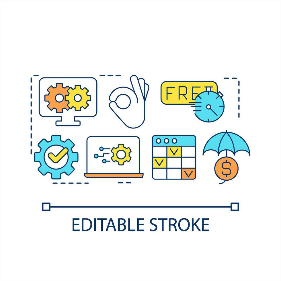 escolher o negócio ferramenta conceito ícone. livre tentativas período. Tempo gerenciamento. otimizar trabalhos processo abstrato idéia fino linha ilustração. isolado esboço desenho. editável acidente vascular encefálico vetor