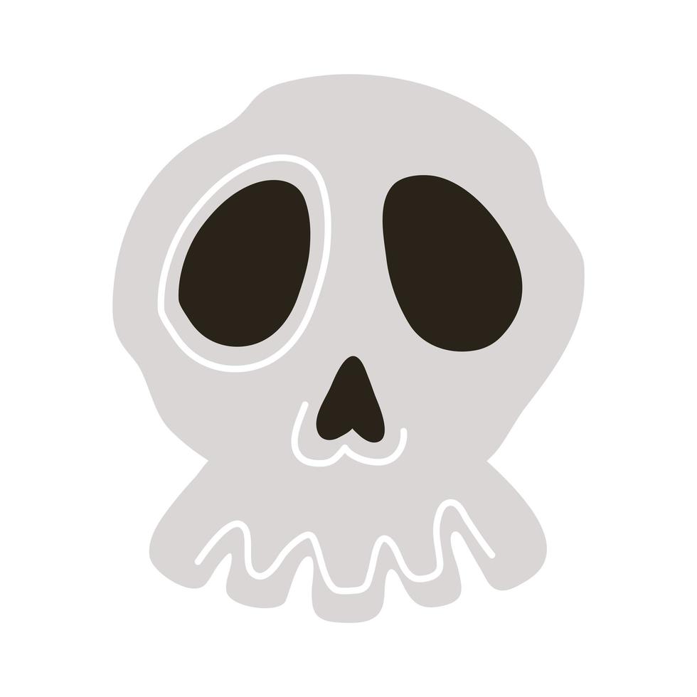 ícone de estilo simples do crânio da cabeça do halloween vetor