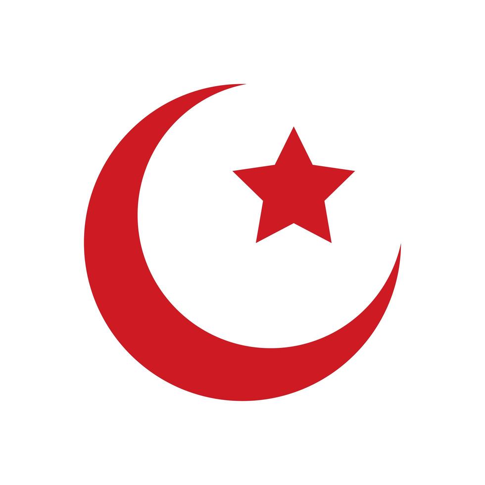 lua crescente e estrela do islamismo vetor