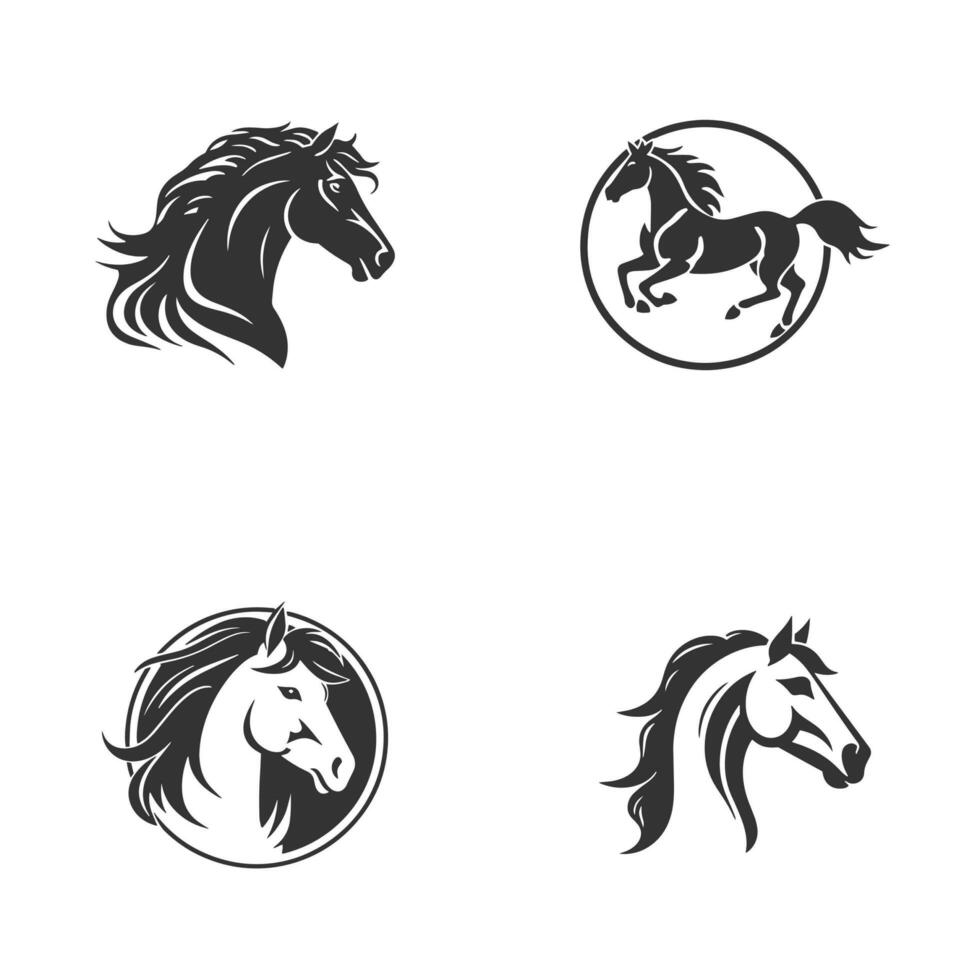 cavalo ícones conjunto isolado em branco fundo e vetor ilustração