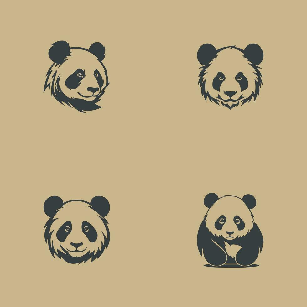 conjunto do panda logotipo. ícone Projeto. modelo elementos vetor