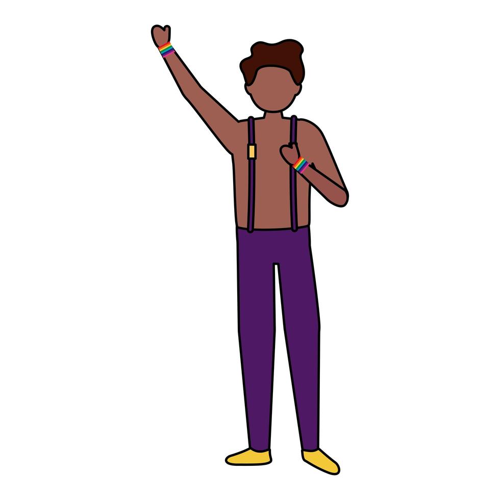 personagem de avatar afro-gay de protesto vetor