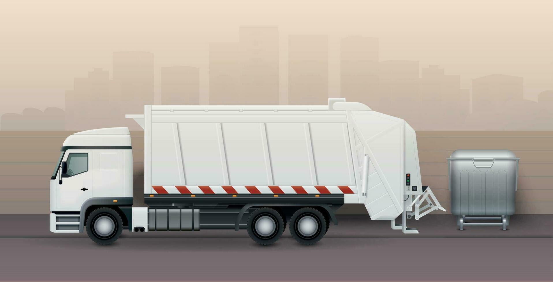 lixo caminhão ilustração vetor