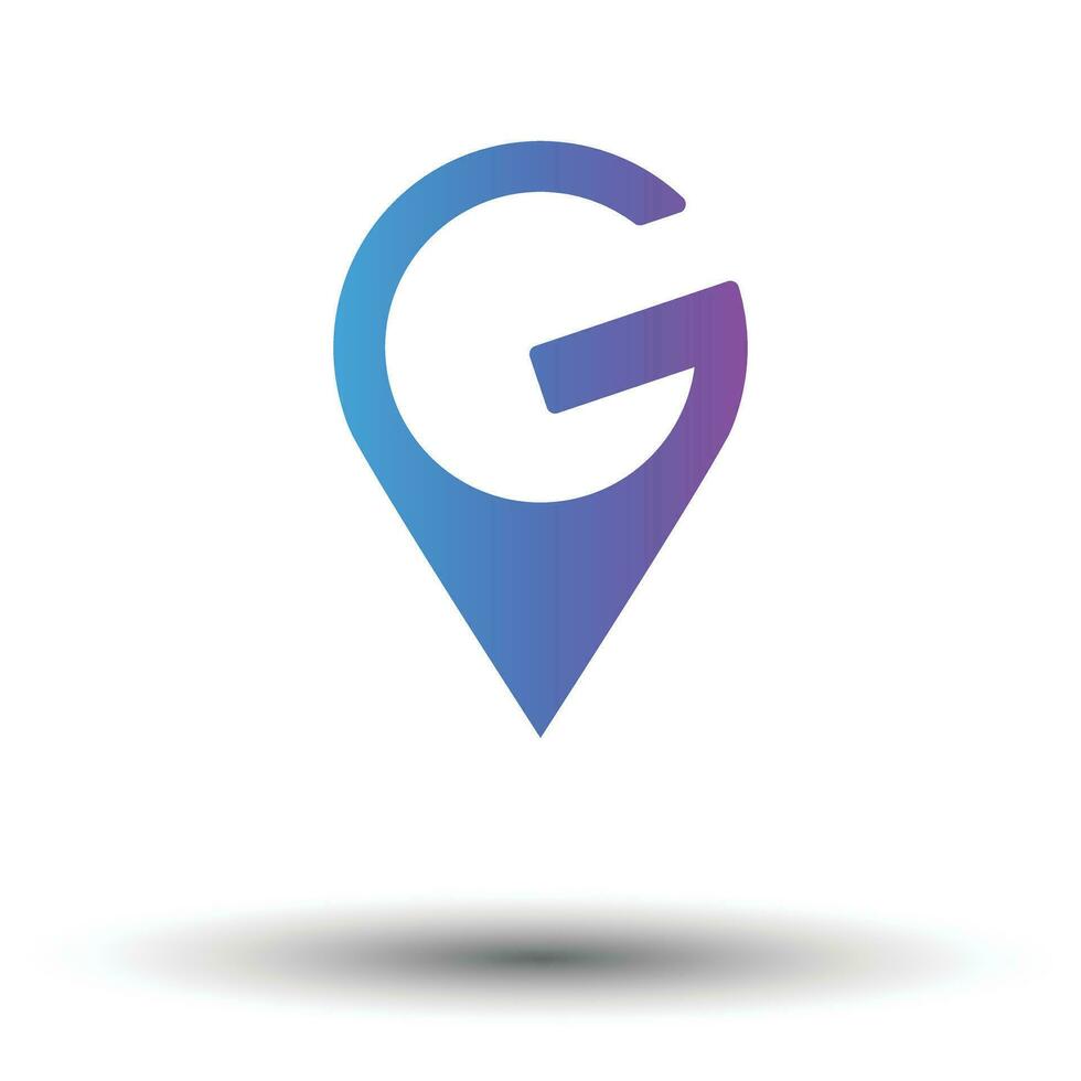 viagem agência logotipo com g PIN ícone vetor ilustração