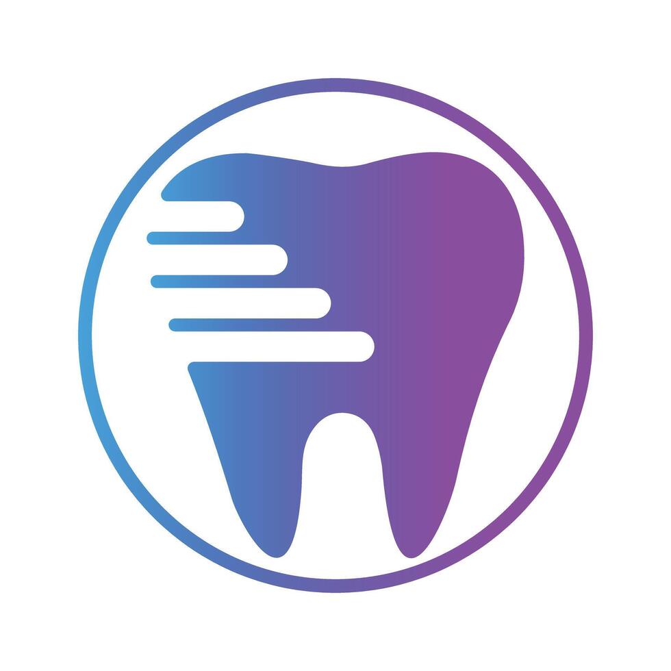 dente dental clínica logotipo templete com anel vetor ilustração