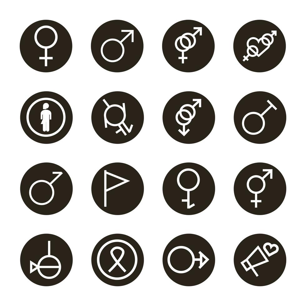 conjunto de ícones de orientação sexual vetor