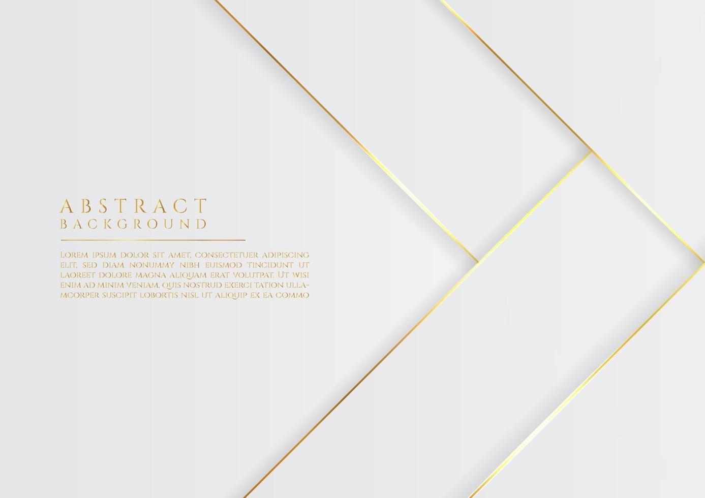 design luxuoso de forma metálica sobreposta em branco e dourado com espaço para texto vetor