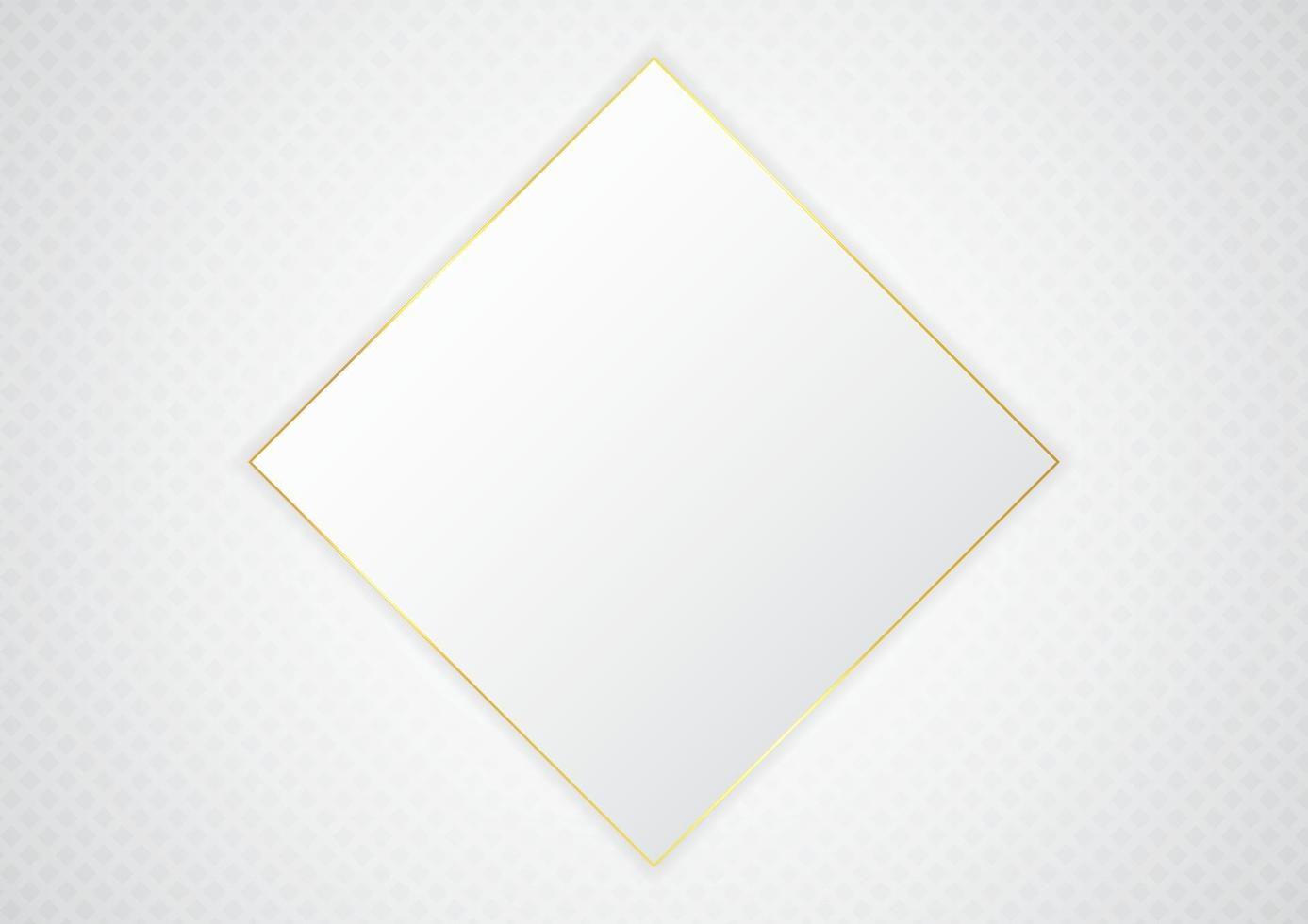 formato de espaço quadrado para conteúdo conceito luxuoso de design metálico branco e dourado vetor