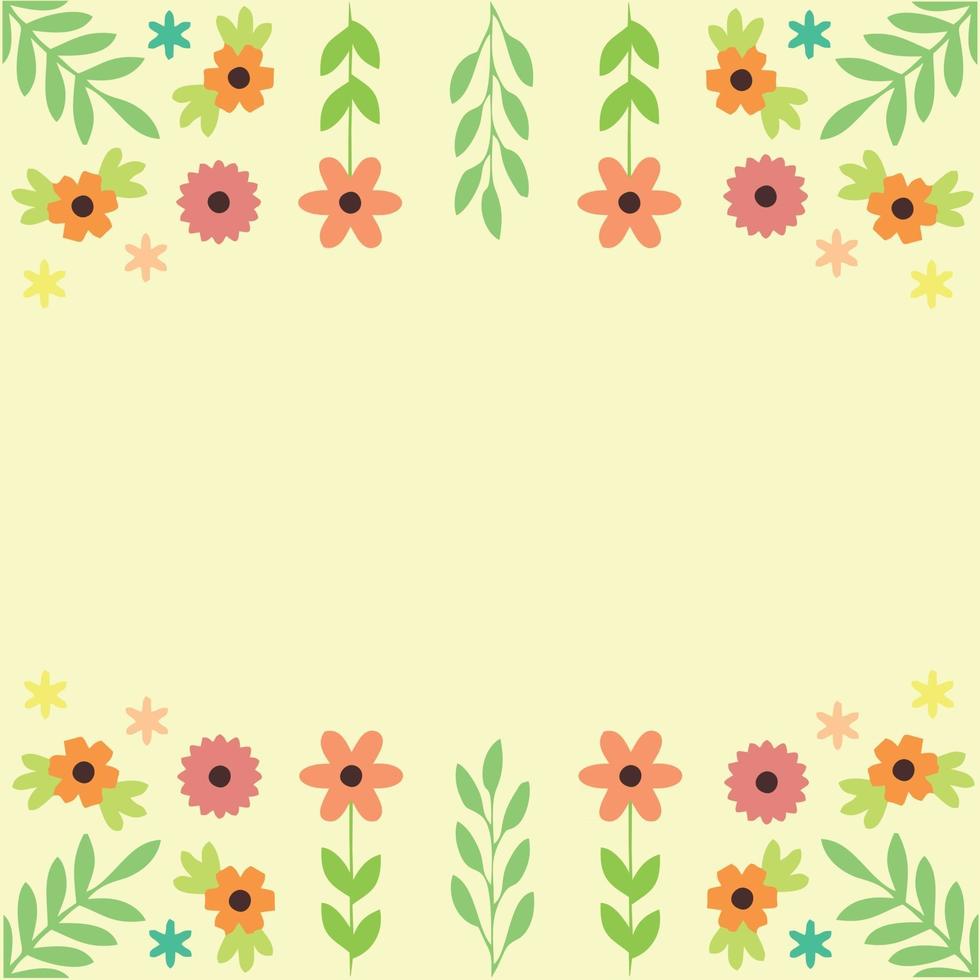 fundo amarelo com flores vetor