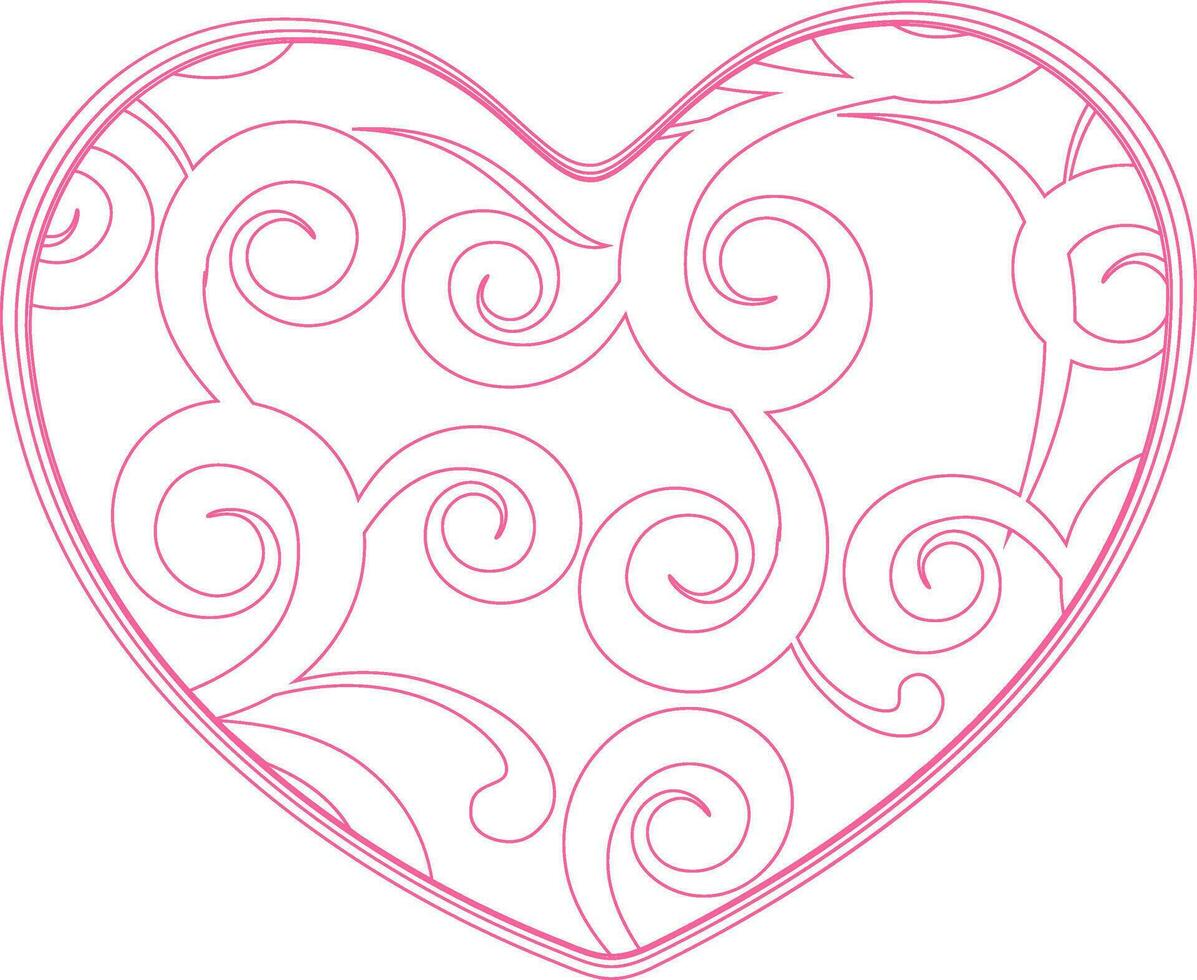 ilustração do uma Rosa coração. vetor