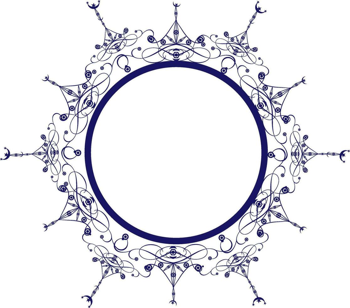 circular floral quadro, Armação ou barroco linha arte ilustração. vetor