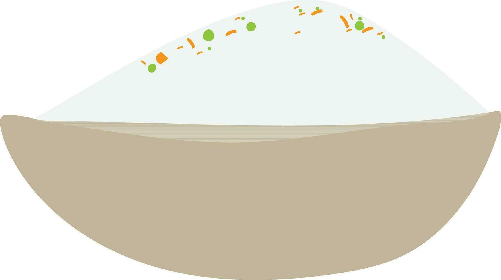 plano ilustração do frito arroz dentro tigela. vetor