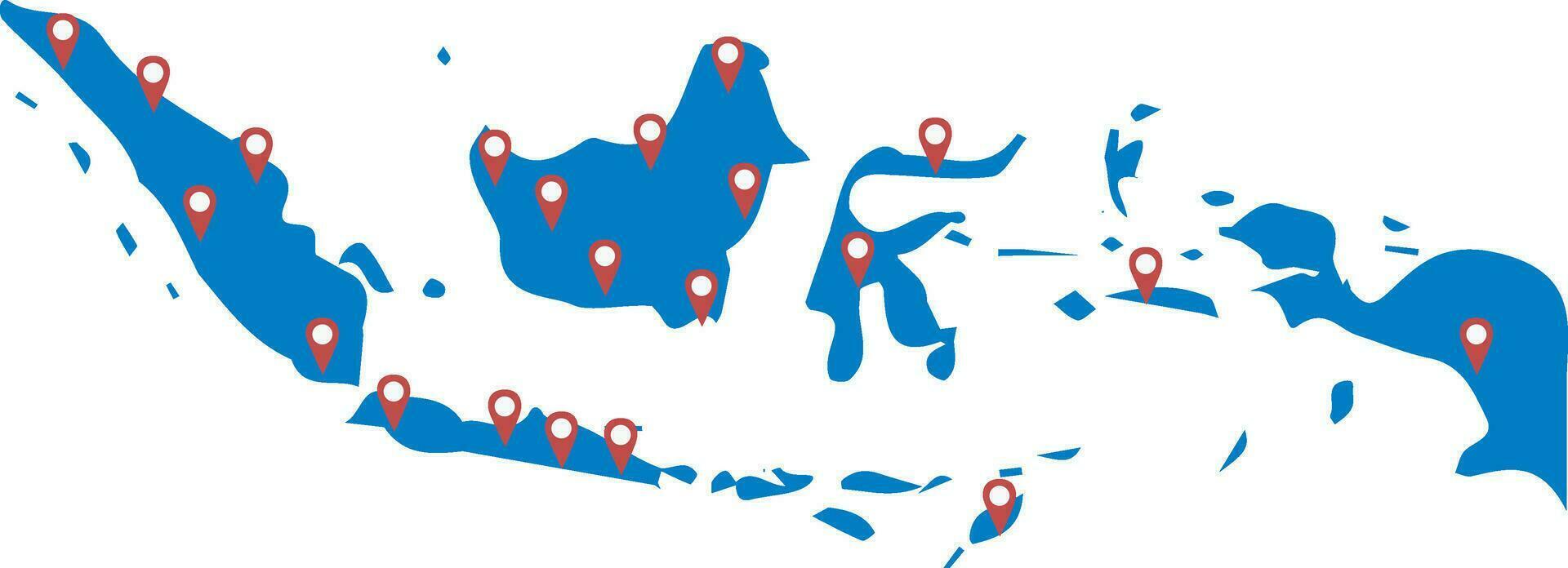 vetor país plano mapa mapa do Indonésia