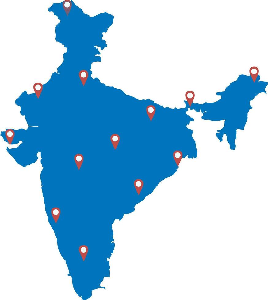 Índia país mapa vetor