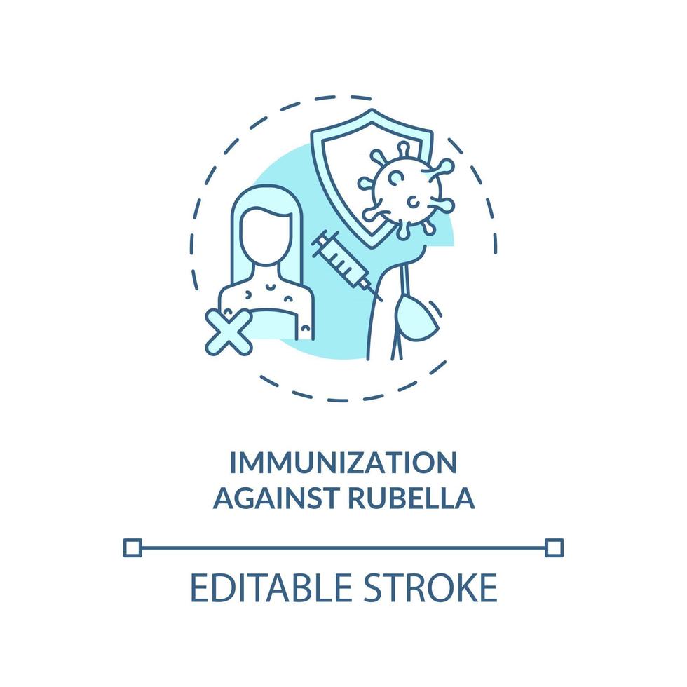 ícone do conceito de imunização contra rubéola vetor