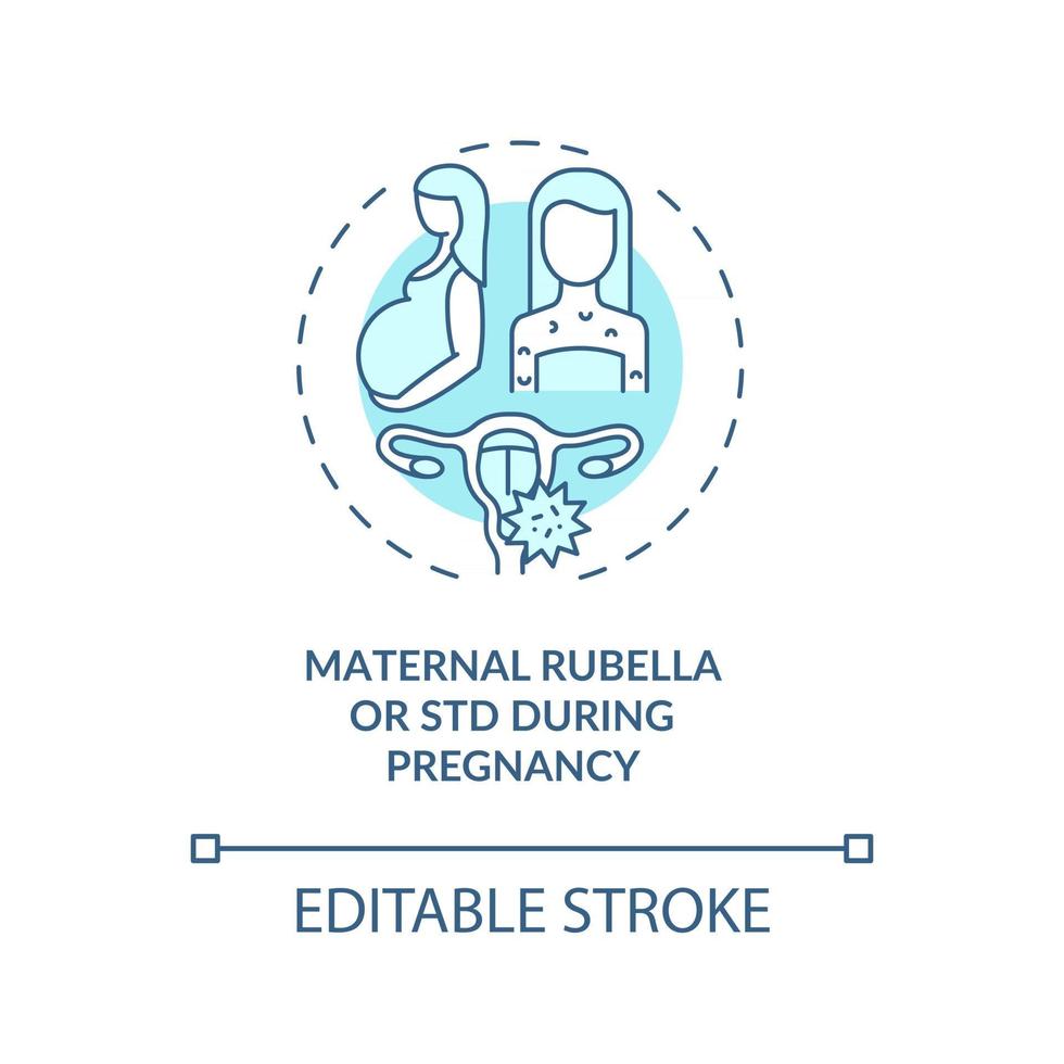 ícone do conceito de rubéola materna e dst durante a gravidez vetor