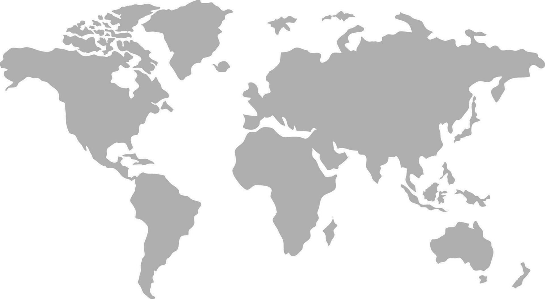 mundo mapa isolado em branco fundo vetor