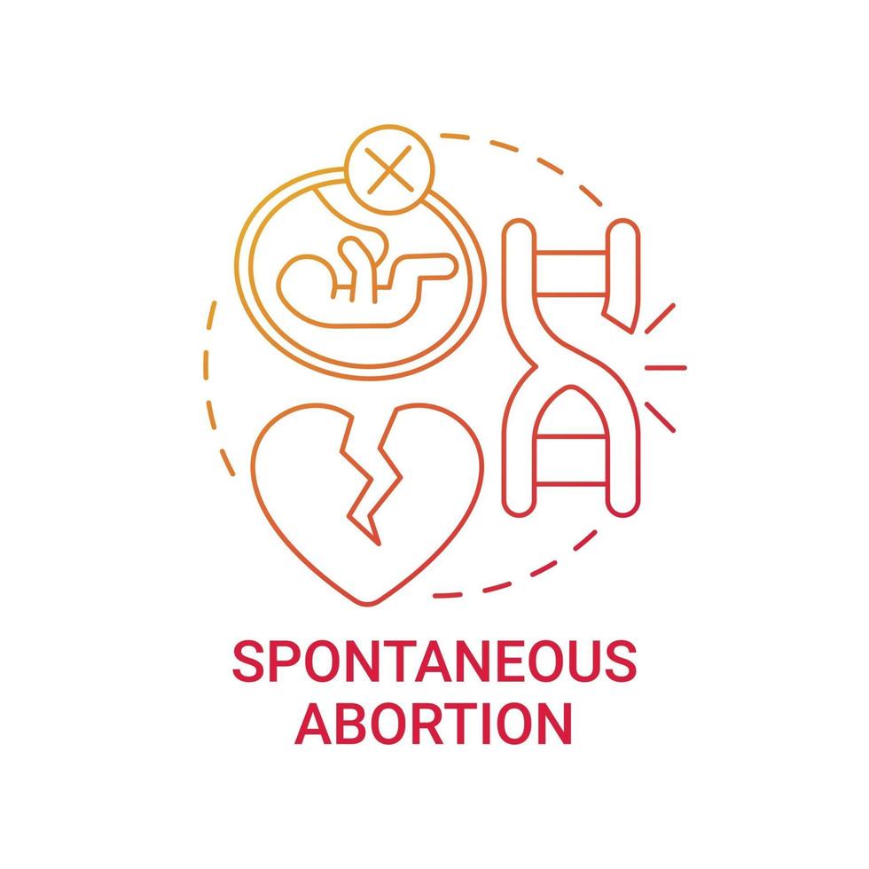ícone de conceito gradiente vermelho de aborto espontâneo vetor