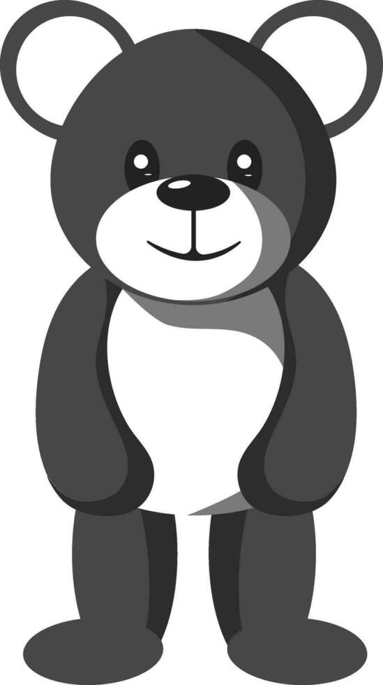 fofa Urso de pelúcia Urso personagem dentro Preto e branco cor. vetor