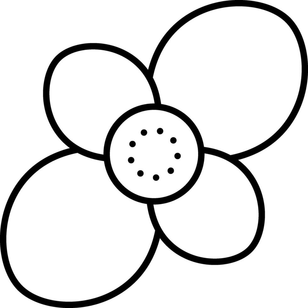 begônia flor Preto esboço ícone. vetor