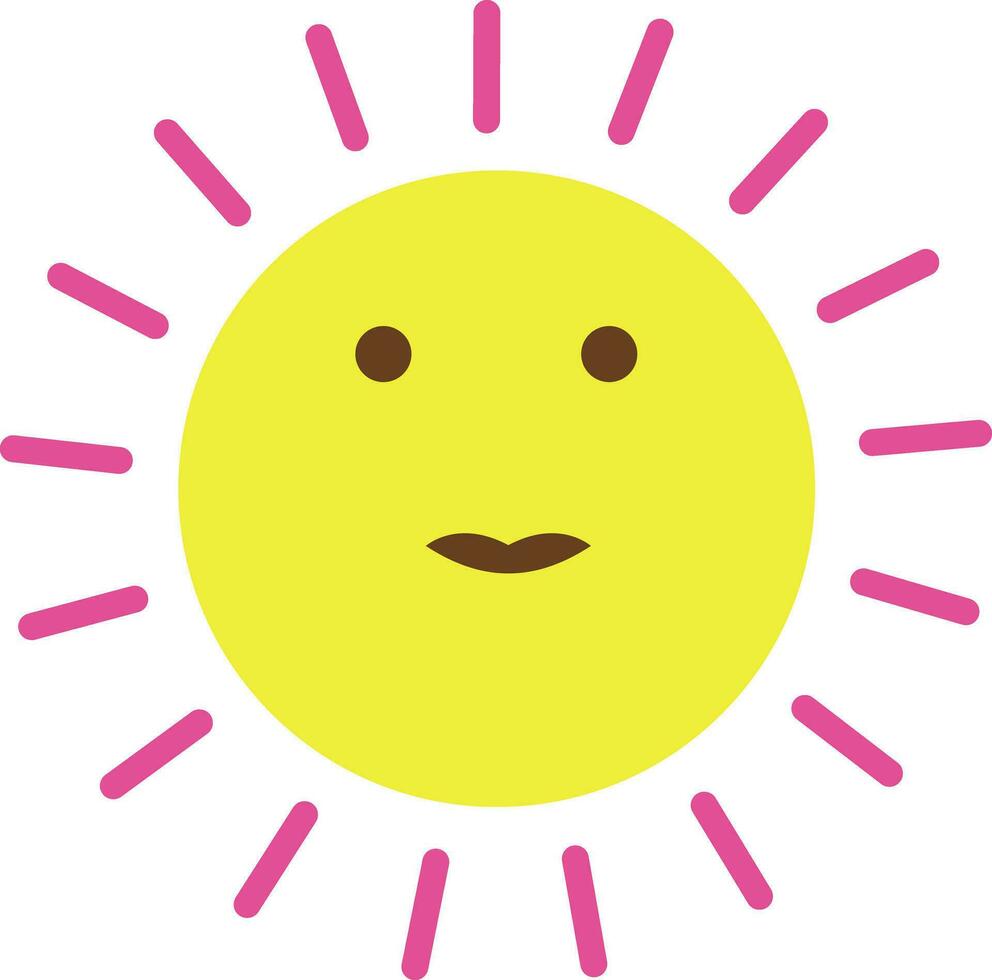 personagem do Sol dentro amarelo e Rosa cor. vetor