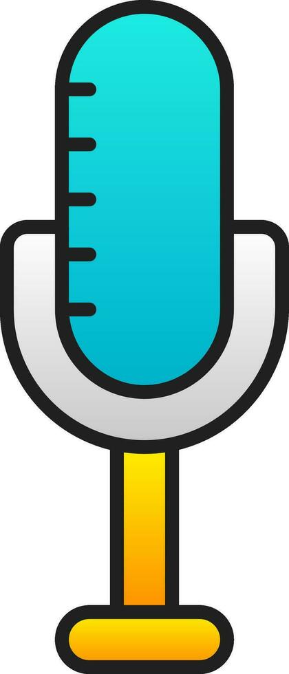 amarelo e azul microfone plano ícone. vetor