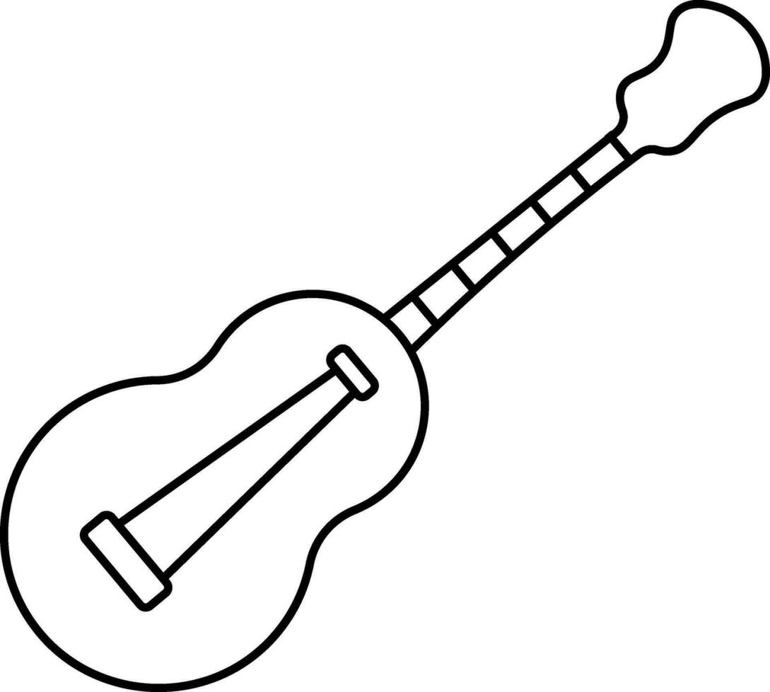 Preto linha arte guitarra em branco fundo. vetor