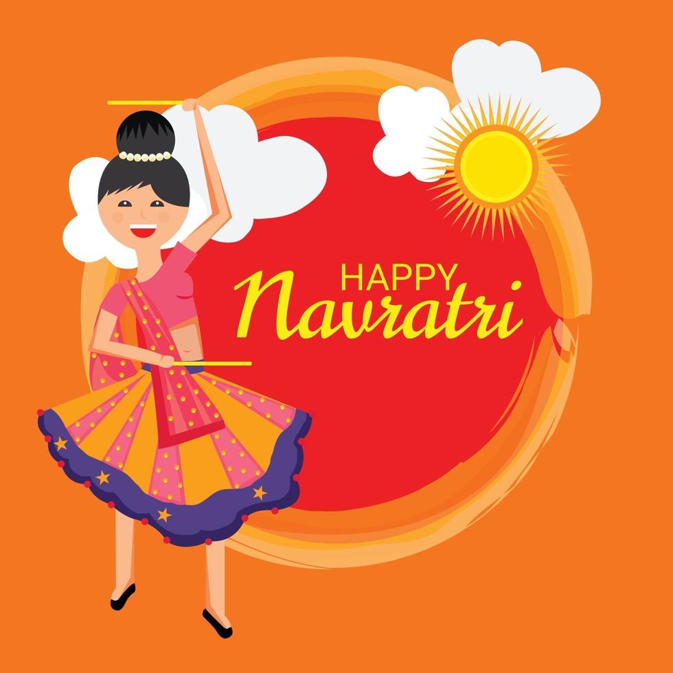 ilustração em vetor de um fundo para a feliz celebração do navratri