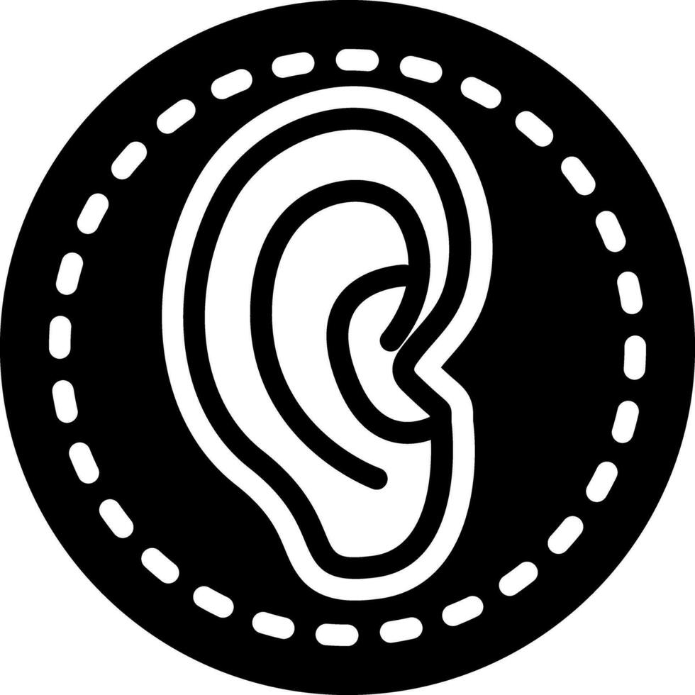 sólido ícone para orelha vetor
