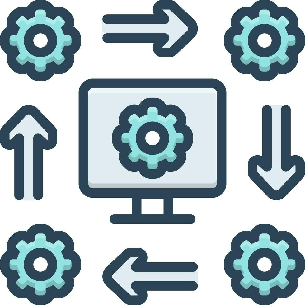cor ícone para fluxo de trabalho vetor