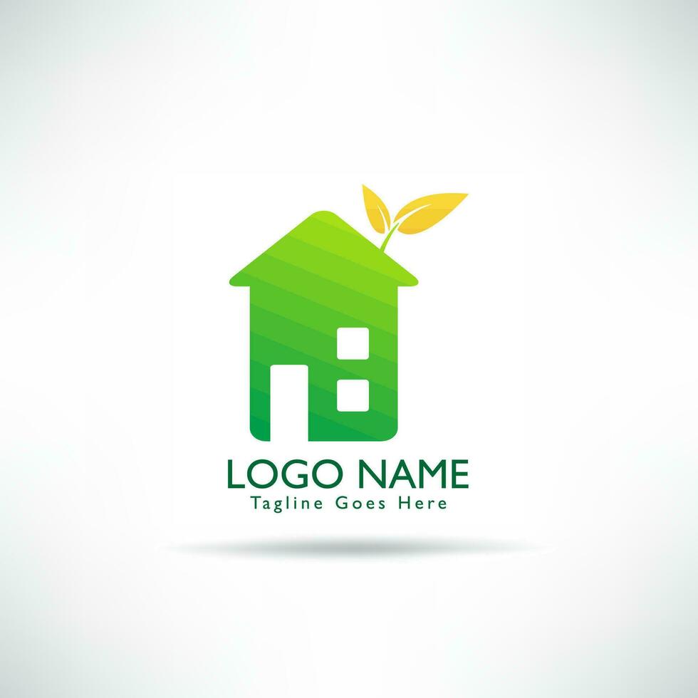 verde casa vetor logotipo ilustração perfeito Boa para natureza logotipo edifícios. verde de Meio Ambiente conceito, ecológico.