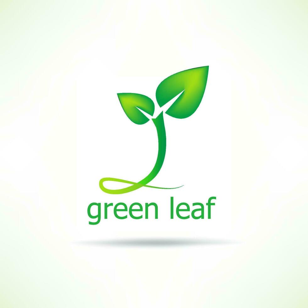 criativo logotipo verde folha vetor
