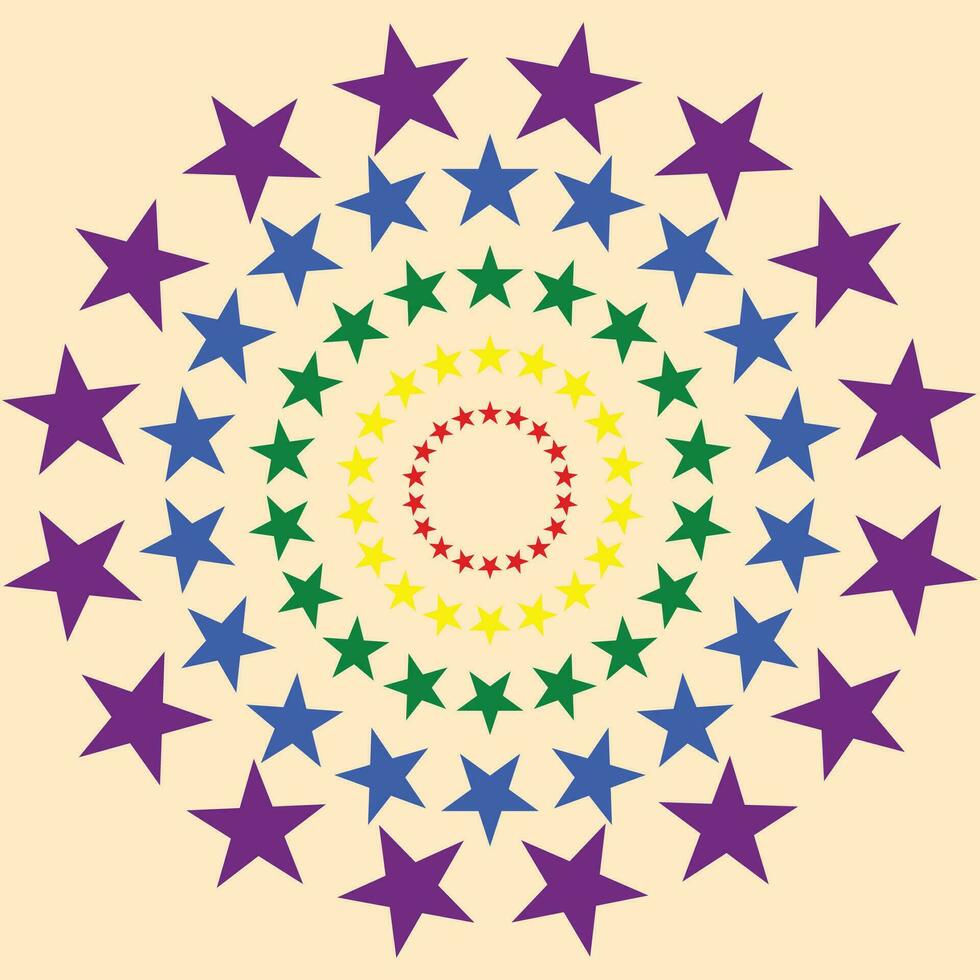 estrelas dentro uma círculo forma com colorido. vetor