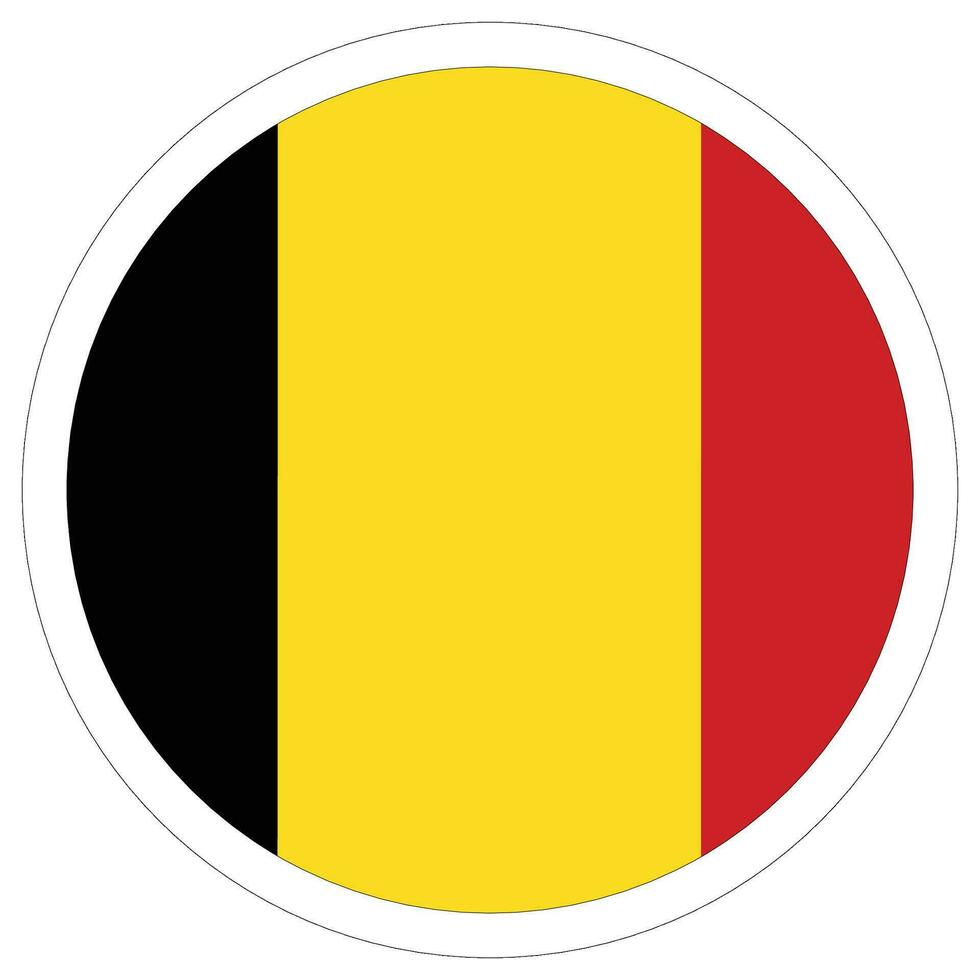 bandeira do Bélgica dentro círculo. Bélgica bandeira círculo. vetor