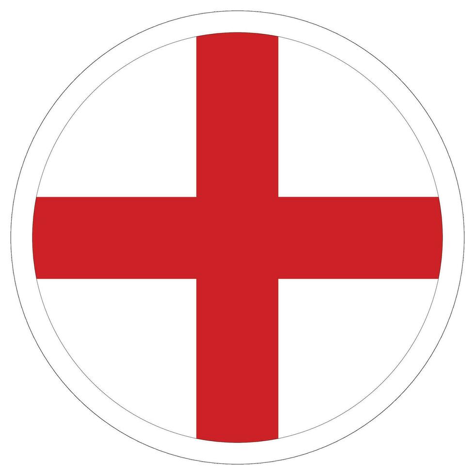 bandeira do Inglaterra volta círculo forma. Inglaterra bandeira dentro a círculo. vetor