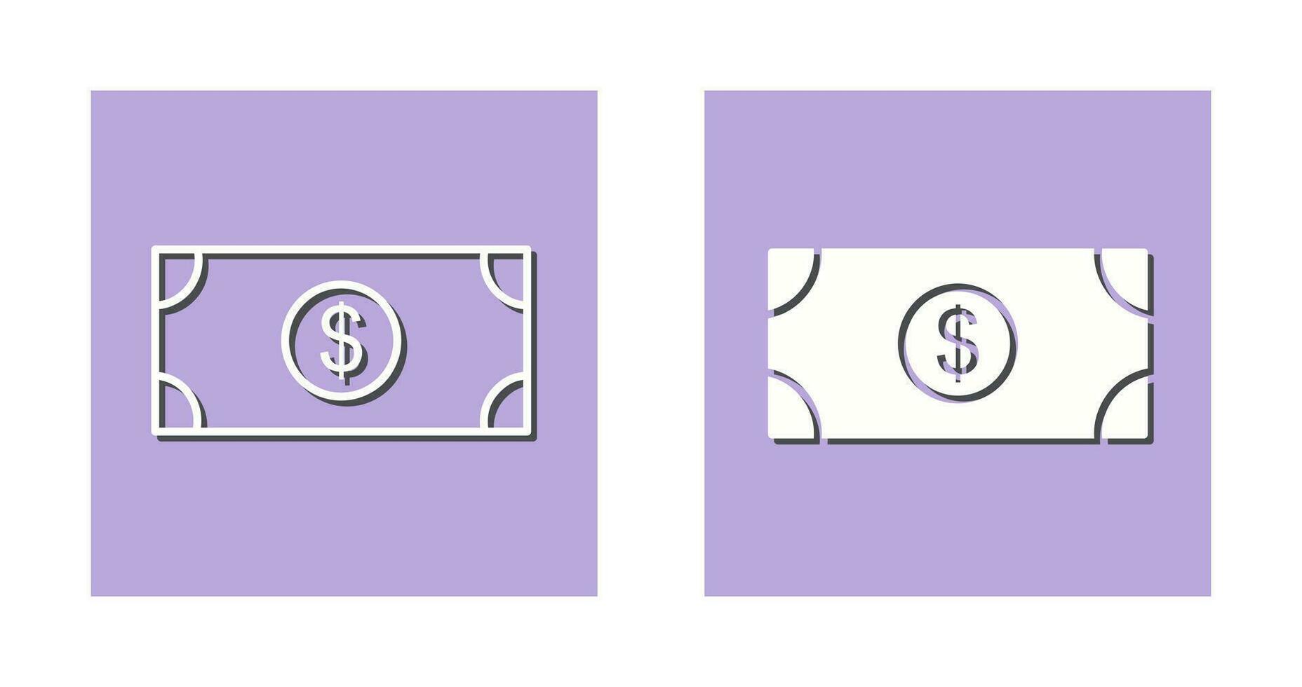 ícone de vetor de nota de dólar