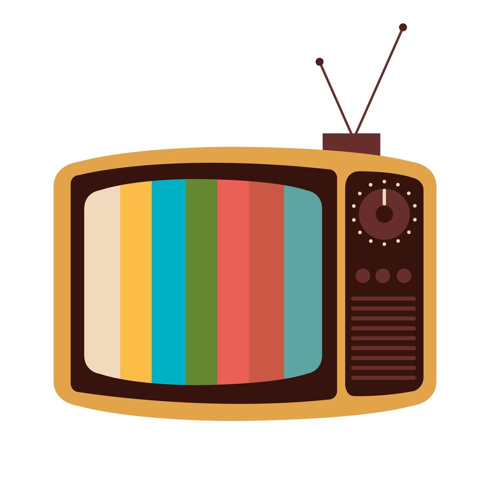 ícone isolado de tv retro antigo vetor