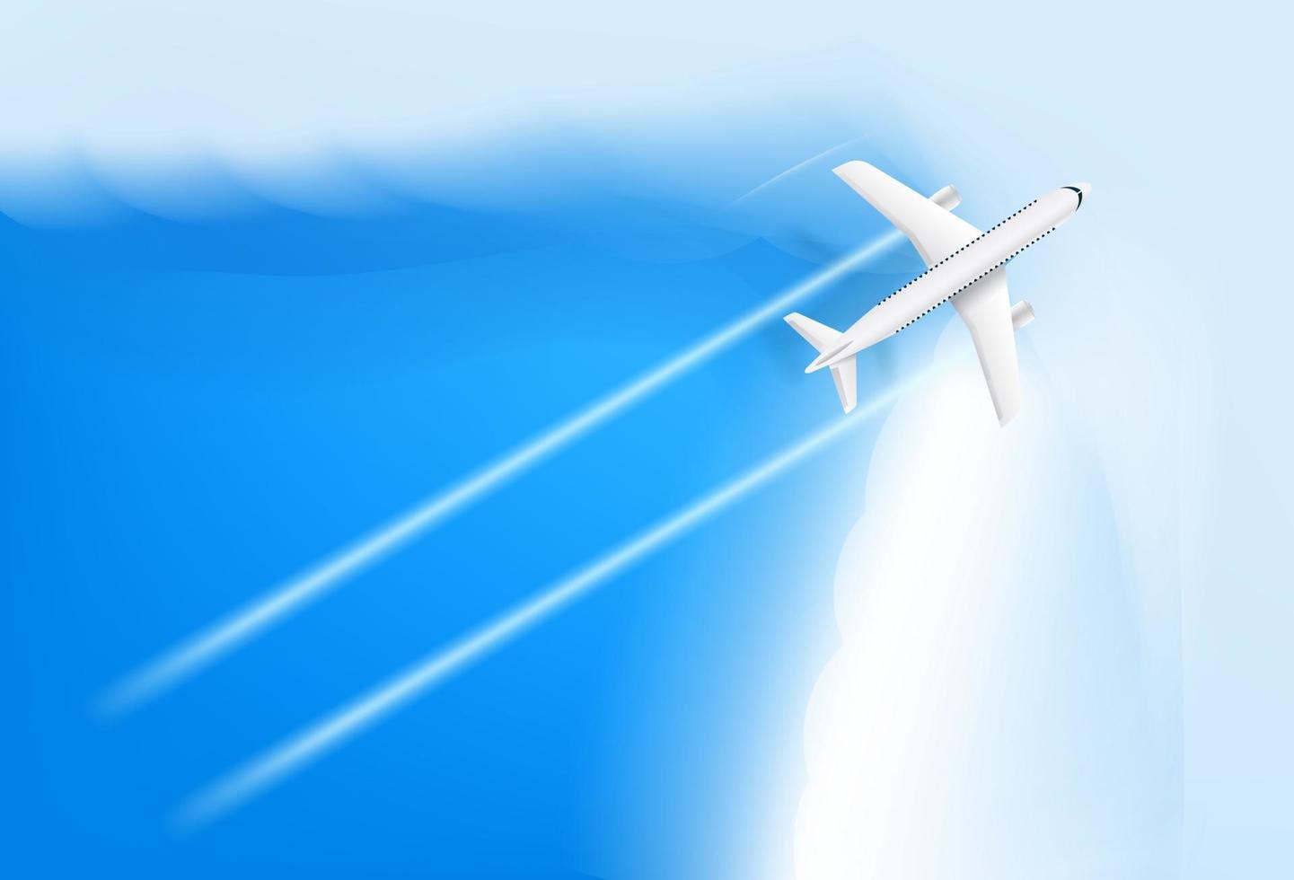 aeronave moderna nas nuvens vetor