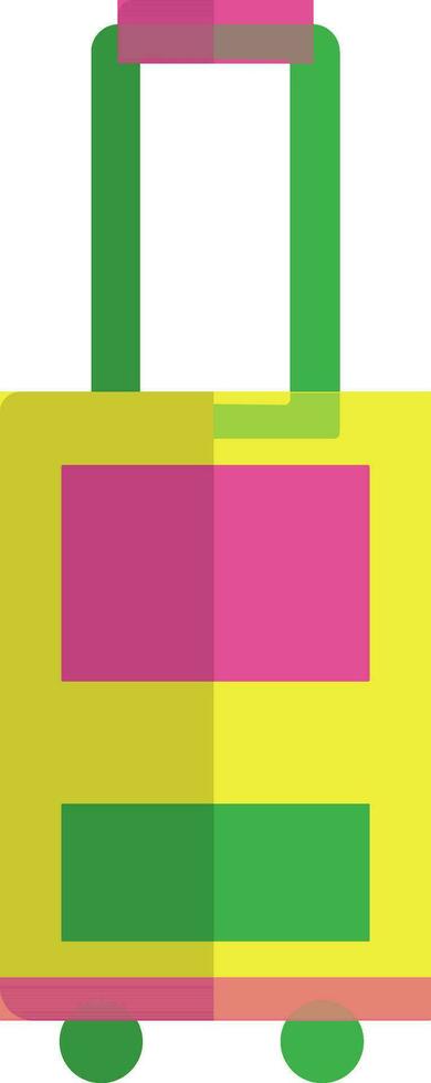 bagagem saco dentro amarelo e verde cor. vetor