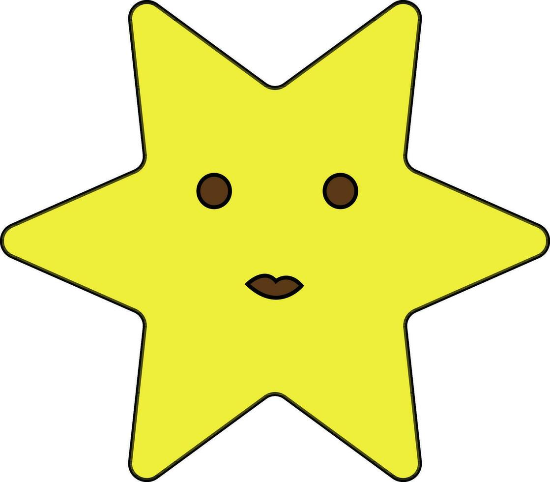 personagem do estrelas do mar dentro amarelo e Castanho cor. vetor