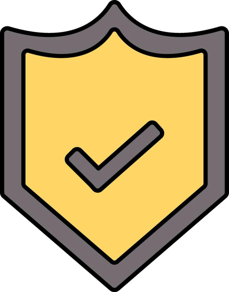 segurança escudo ícone com Verifica marca. vetor