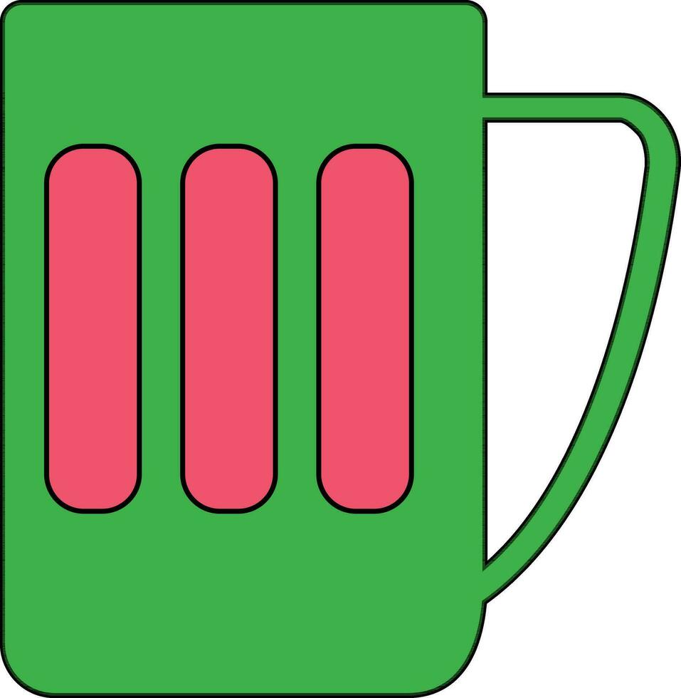 caneca dentro verde e Rosa cor. vetor