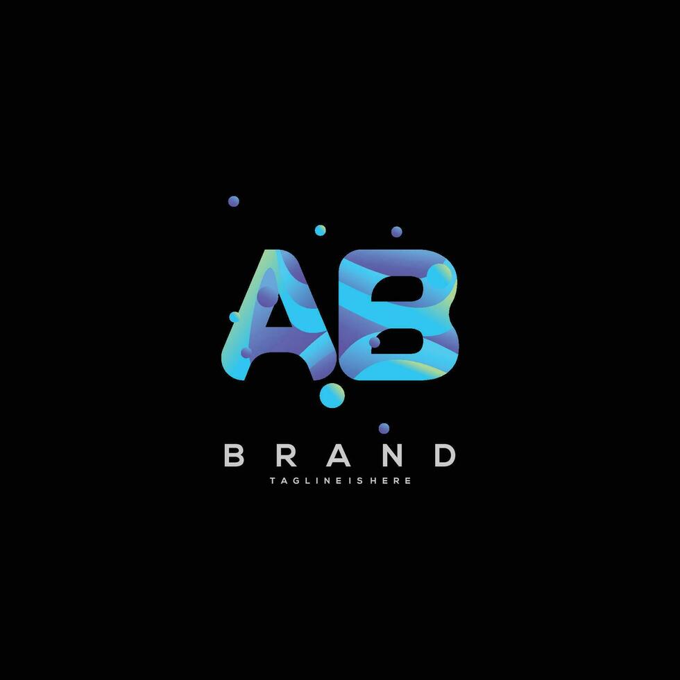 inicial carta ab logotipo Projeto com colorida estilo arte vetor