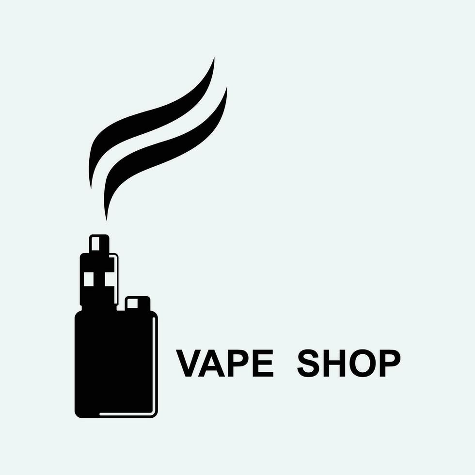 vape fazer compras logotipo Projeto conceito vetor. Cigarro eletrônico logotipo Projeto modelo vetor