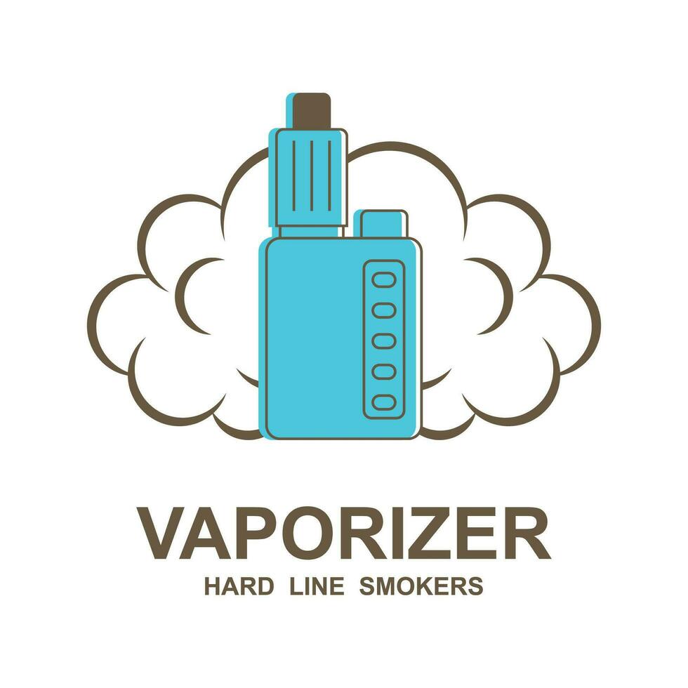 vape fazer compras logotipo Projeto conceito vetor. Cigarro eletrônico logotipo Projeto modelo vetor