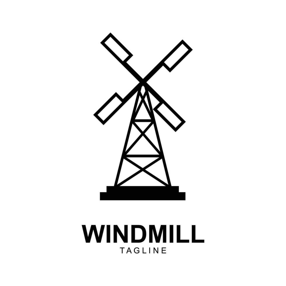 velho moinho de vento logotipo Projeto vetor, moinho de vento retro vintage logotipo modelo vetor